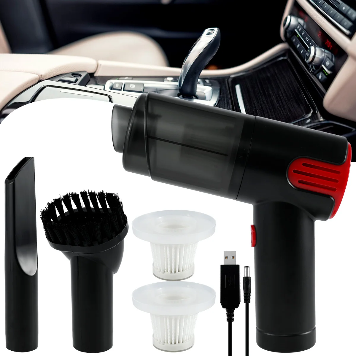 

Car Vacuum Cleaner 120W 9000Pa Powerful Handheld Vacuum Cleaner 5000mAh Rechargeable Dust Buster for Home Office