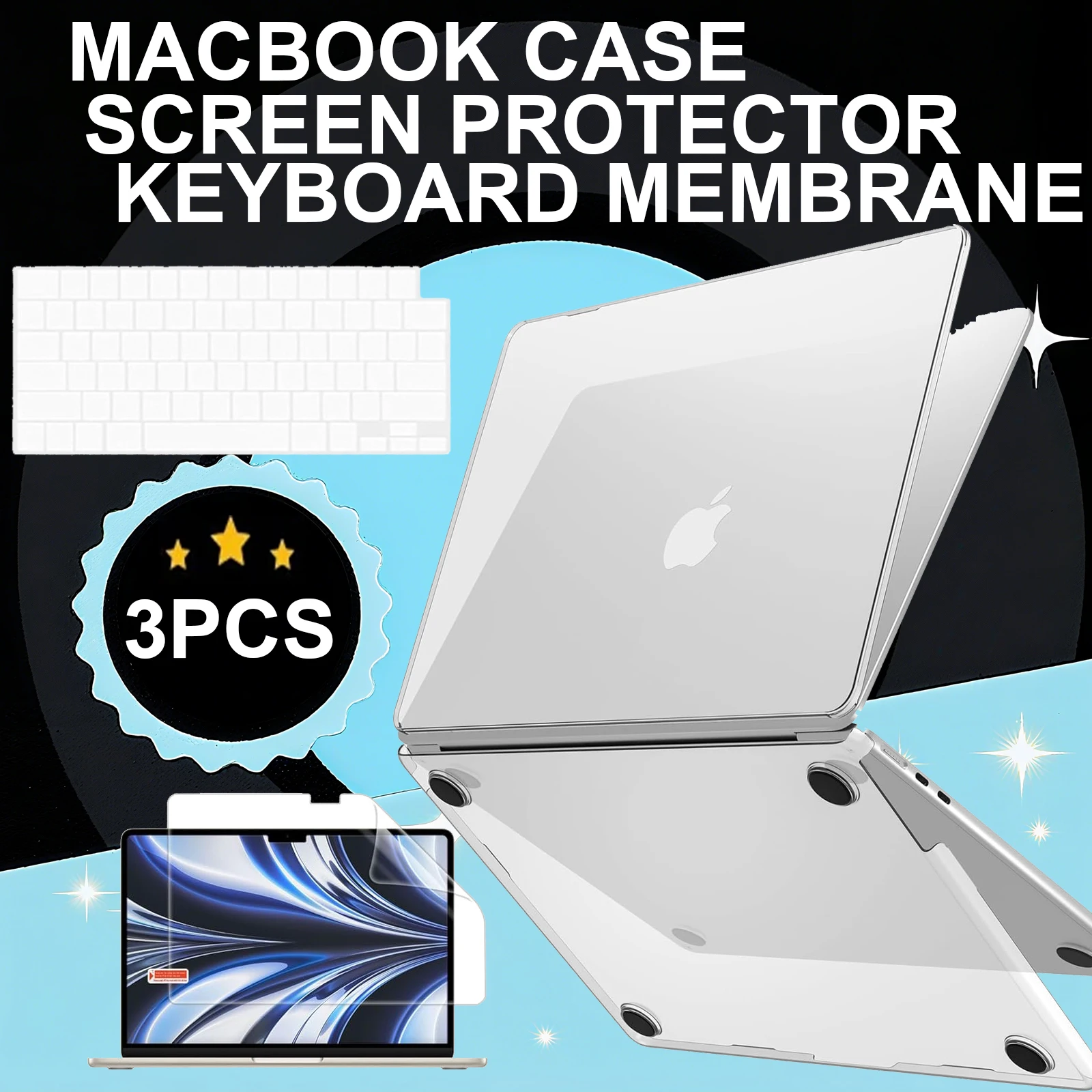 Hard Shell Laptop Cover For MacBook Air 15 inch Case M4 M3 M2 Match Official Color Ultra Thin Matte Case For MacBook Air 13.6