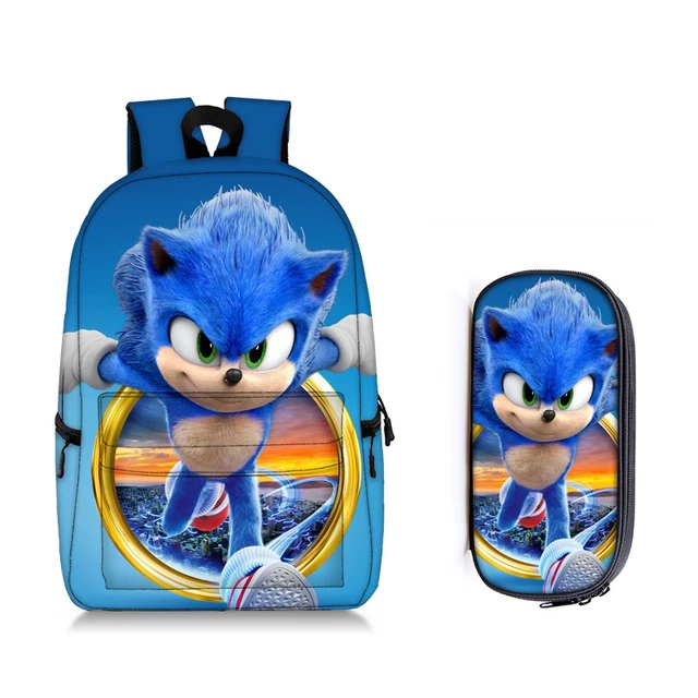 Mochila Infantil Grande Sonic Feito Para Correr - Preto