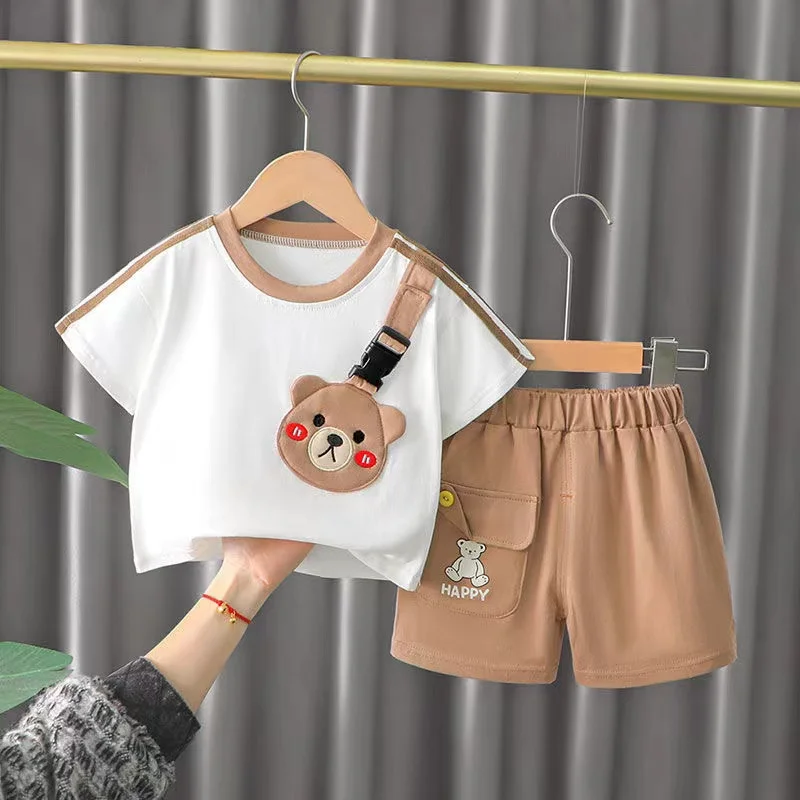 

Korean Fashion Baby Boy Clothes Sets toddlers Kids Girl Short Sleeve Shorts T-Shirt suits Summer 2024 New