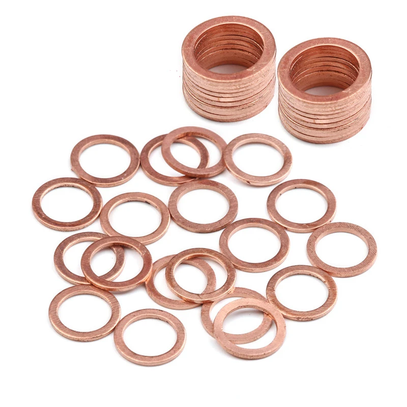 10/20/50Pcs Rondelle Di Rame Spessore Di Fissaggio Anello Piatto Anelli Di Guarnizione Guarnizione Distanziatore Semplice Rondelle Solide Hardware Di 