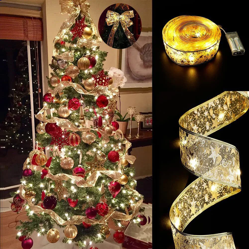 LED Ribbon Light Strip Warm/Colorful Light Decoration Lamp Strip  DIY LED Light Ornament for Home 2024 Christmas New Year Decor led rgb light strip 12v ir infrared control lamp ribbon led home neon strip 5m 10m 15m 20m led home decoration atmosphere lamp