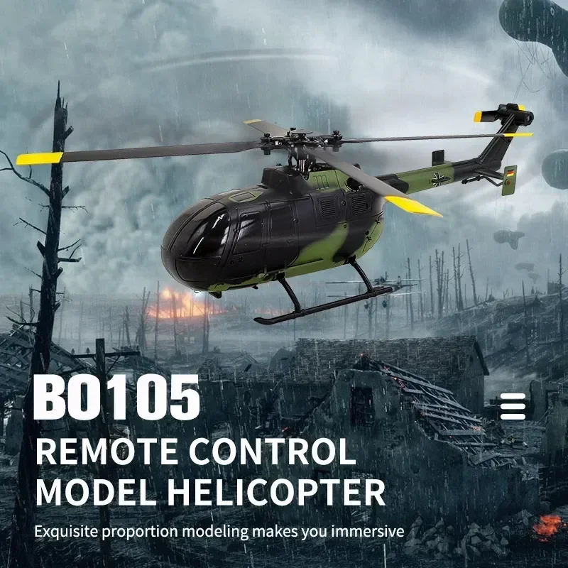 

C186 Remote-controlled Aviation Helicopter Model Four Channel Single Propeller Aircraft Bo105 Equal-scale Simulation Toy Gift