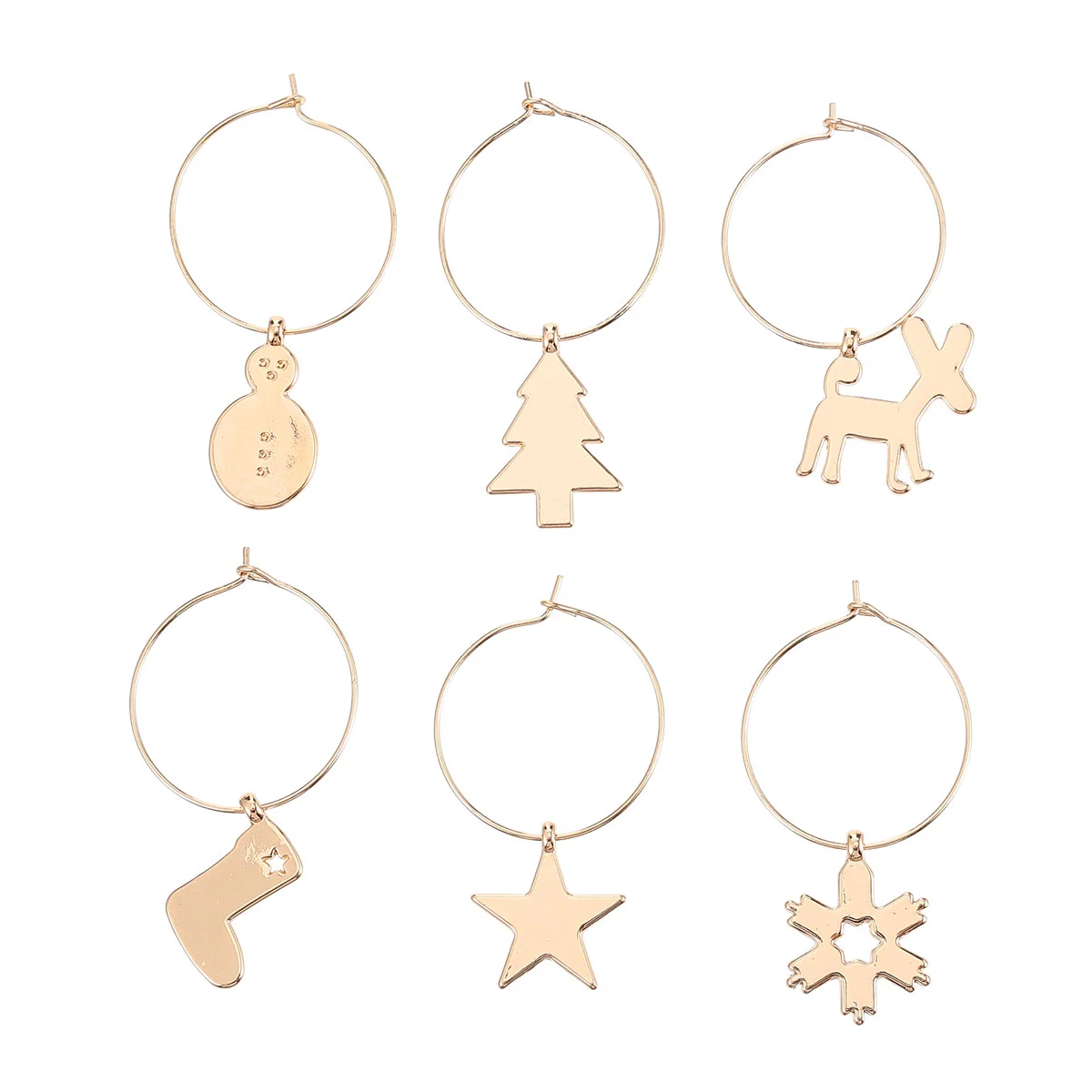 

Metal Cup Rings Christmas Prop Wine Glass Decoration Party Glass Ornament Wine Markers Kitchen Bar Table Decorative Ring