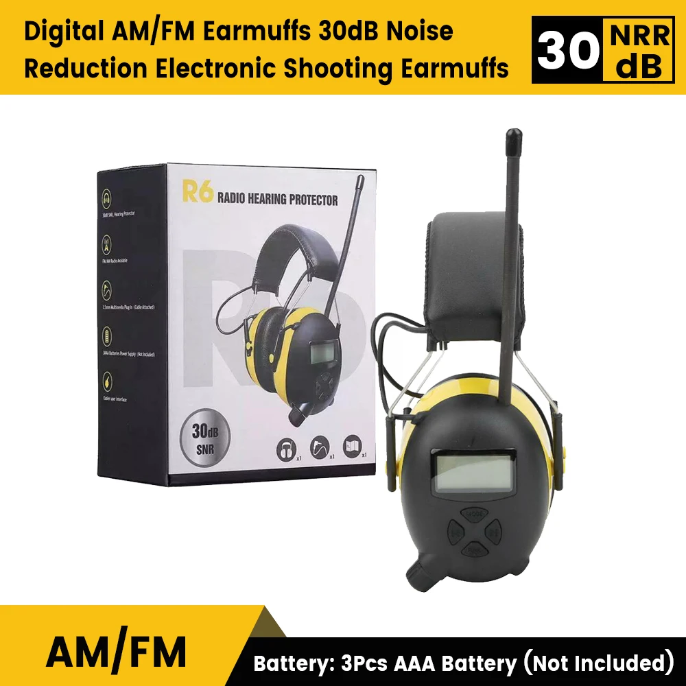 Am/Fm Radio Hearing Protector Noise Reduction Safety EarMuff 30db Noise