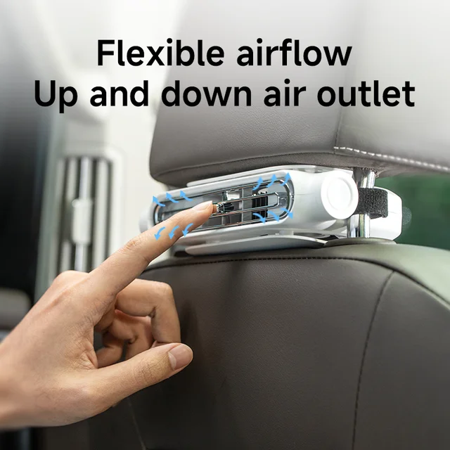 USB Car Seat Cooling Fan 3 Speed Settings Adjustable Automotive Front and Rear Seat Fan for All Cars Jeep Van Truck 4
