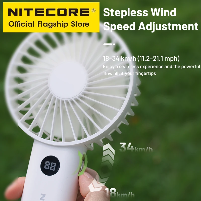 NITECORE NEF03 2-in-1 Camping Fan USB-C Rechargeable Commuting Fan With Night Light Summer Outdoor Trekking Picnics Hiking