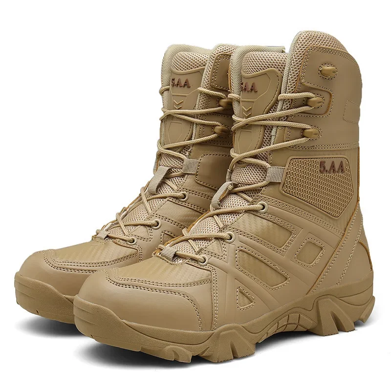 

Plus-size 47 Outdoor Waterproof Military Combat Shoes Non-slip Tactical Wear-resistant Desert Boots Mens Shoes Free Shipping