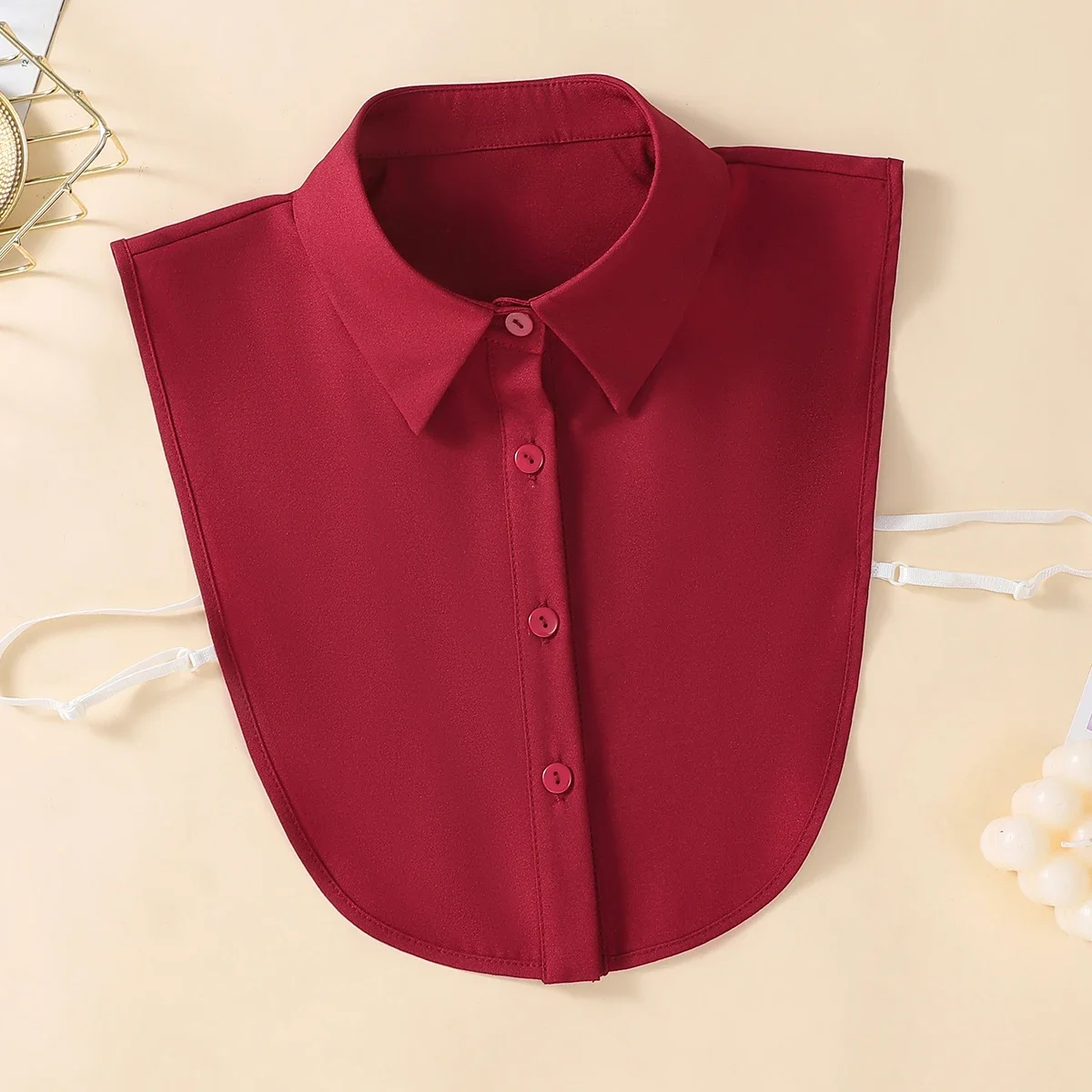 Fake Collar Women's Pointed Neck Half Shirt Style Chiffon Fake Collar
