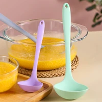 Long Handle Silicone Soup Spoon Large Ramen Noodles Tablespoons Hot Pot Porridge Ladle Scoop Kawaii Japanese Kitchen Utensils 3