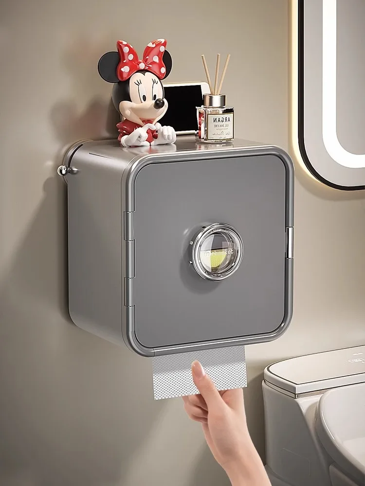 Suction Cup Bathroom Tissue Box No Punching Wall Mounted Suction Paper Roll Paper Double Layer Tissue Holder Bathroom accessorie tissue holder