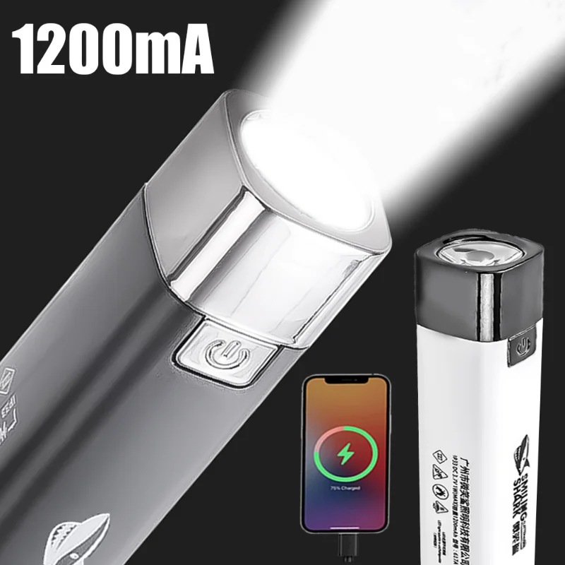 

Strong Flashlight 2 In 1 Power Bank Flashlight 3 Modes Lighting USB Charging Torches Portable Outdoor Waterproof Camping Torch