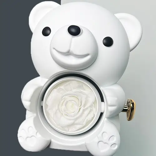 Eternal Rose Teddy Bear Jewelry Box with Custom Name Necklace Valentine Wedding Special Present for Girlfriend Anniversary gift - Image 3