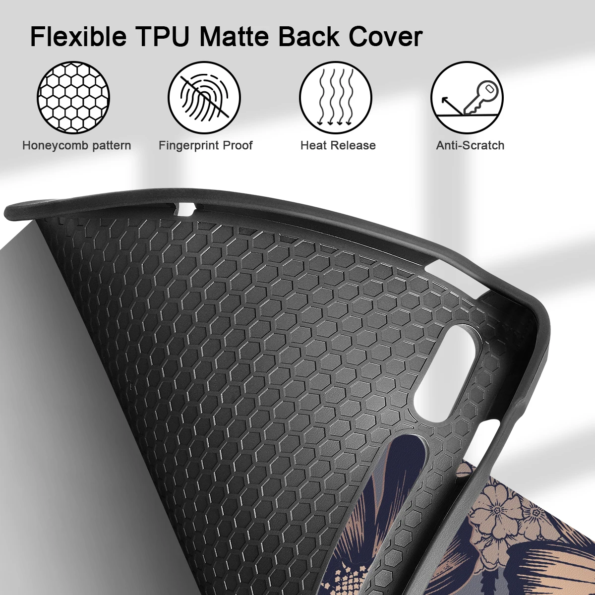 Capa Flor para Samsung Galaxy Tab s9 Plus 12.4 12.4 Sm-x810 X816 X818 Trifold Suporte de Couro Tampa Traseira Macia Caixa Automática - Imagem 6