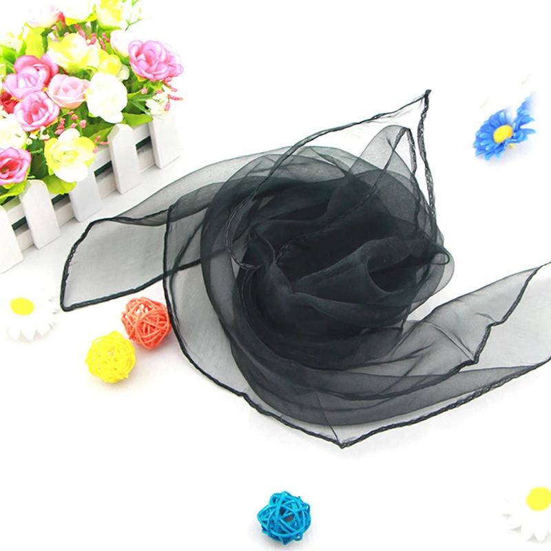 Sb284620b5d0c4e0ab6136c6438b4c26ak 70*70cm Transparent Organza Scarf Chiffon Square Scarfs Thin Silk Scarves Neck Shawl Stage Performance Scarf Pure Color Mallzona