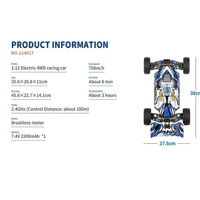 WLtoys 144001 124017 Voiture RC Buggy 4WD 2.4GHz - Châssis Métal