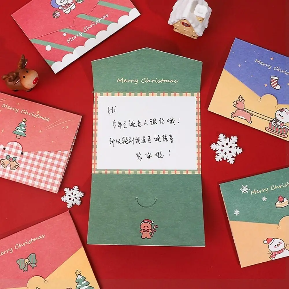 

5pcs DIY Festival Wishes Letters New Year Gifts Friends Greeting Cards Christmas Postcard Blessing Cards Thank You Cards