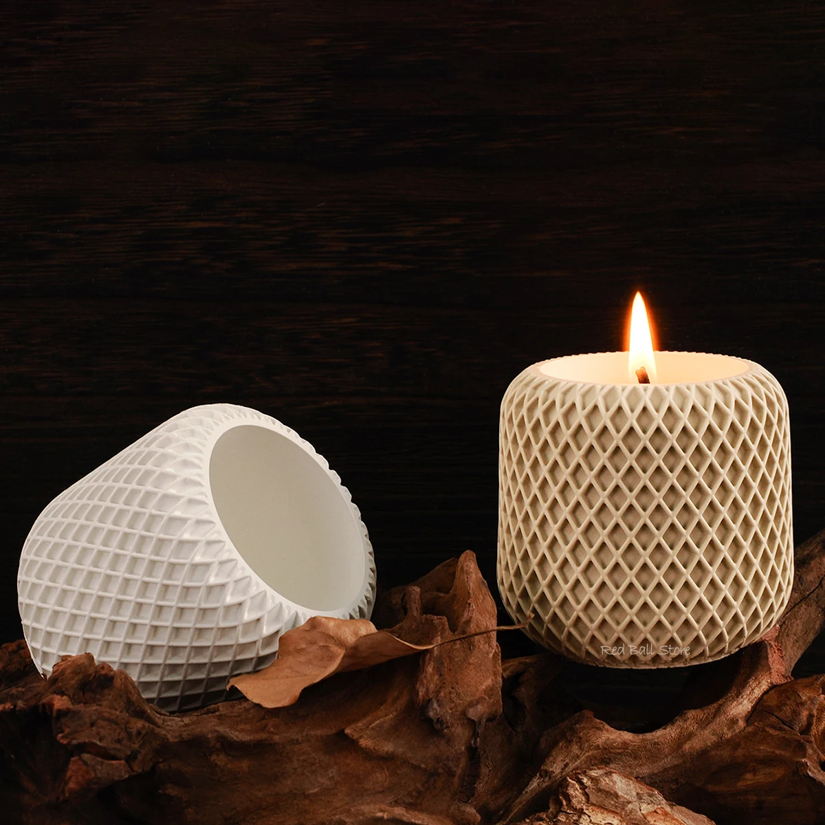 Round Candle Jar Concrete Mold DIY Handmade Storage Box Resin Cement Plaster Pottery Flowerpot Silicone Moulds Home Craft Decor