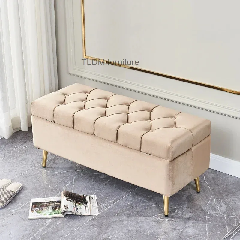 

Скандинавский современный домашний стул из ткани, дизайнерская скамейка для гостиной, мебель для хранения, табурет для спальни, сменный стул для обуви