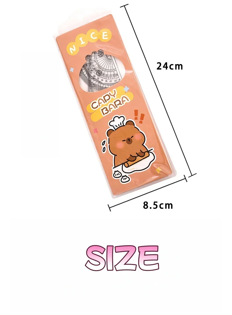 2/4/8세트 자 세트 학생용 귀여운 학교용 미학상 수상 학습 선물 기하학 도구 각도기 포함 어린이 수학 측정용