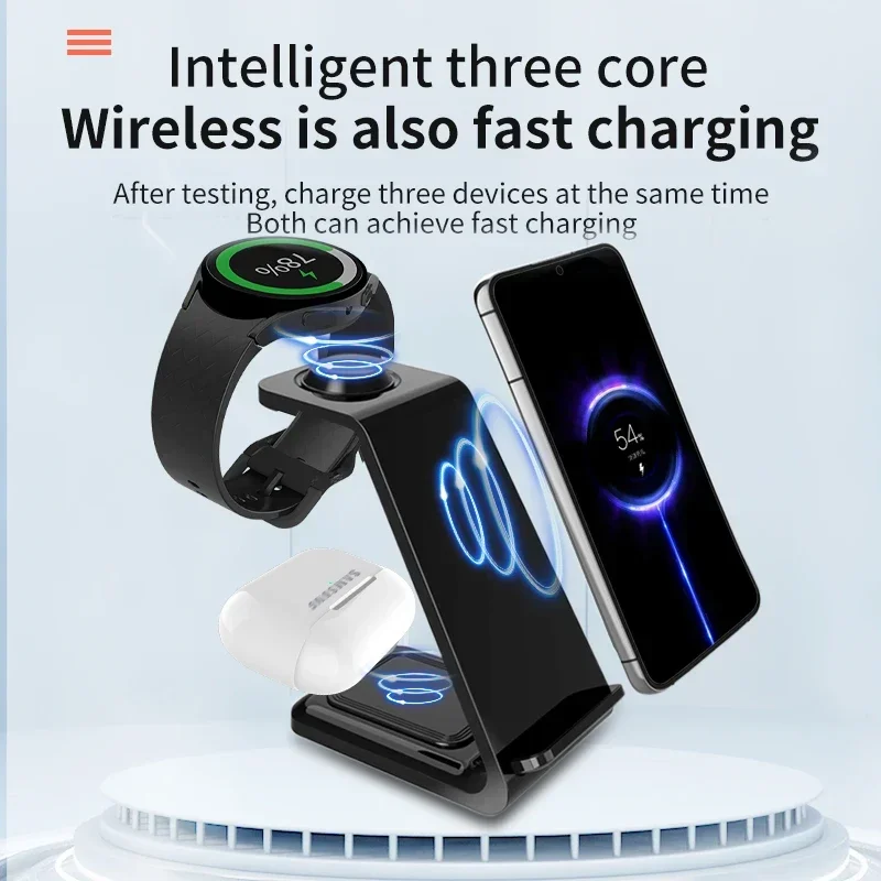 30W 3 in 1 Wireless Charger Stand for iPhone 15 14 13 12 Samsung Galaxy Watch 7 6 Apple Watch Airpods Pro Fast Charging Station