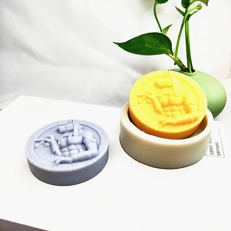 Ancient Egypt God Anubis Soap Mold Dog Head with Robust Man Body Soap-making Tools Handmade DIY Mould for Resin Clay Plaster
