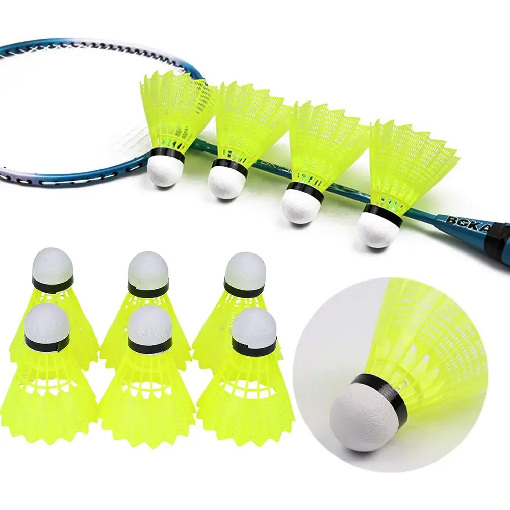 Plastic Durable Nylon Badminton Shuttlecocks with Great Stability Durability Indoor Outdoor Sports Badminton Training Balls