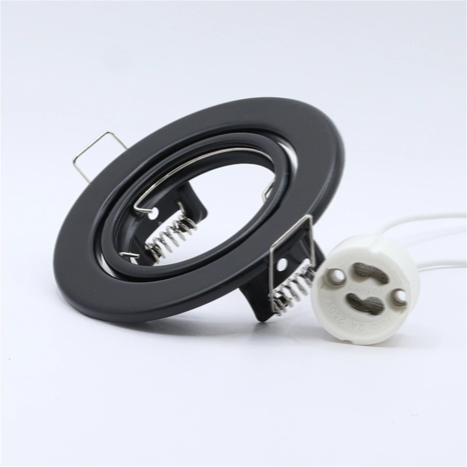 5pcs LED Recessed Lamp Fixture with GU10 Base Round Embedded Mounted Spot Light Frame for Bedroom Study Dining Room Living Room