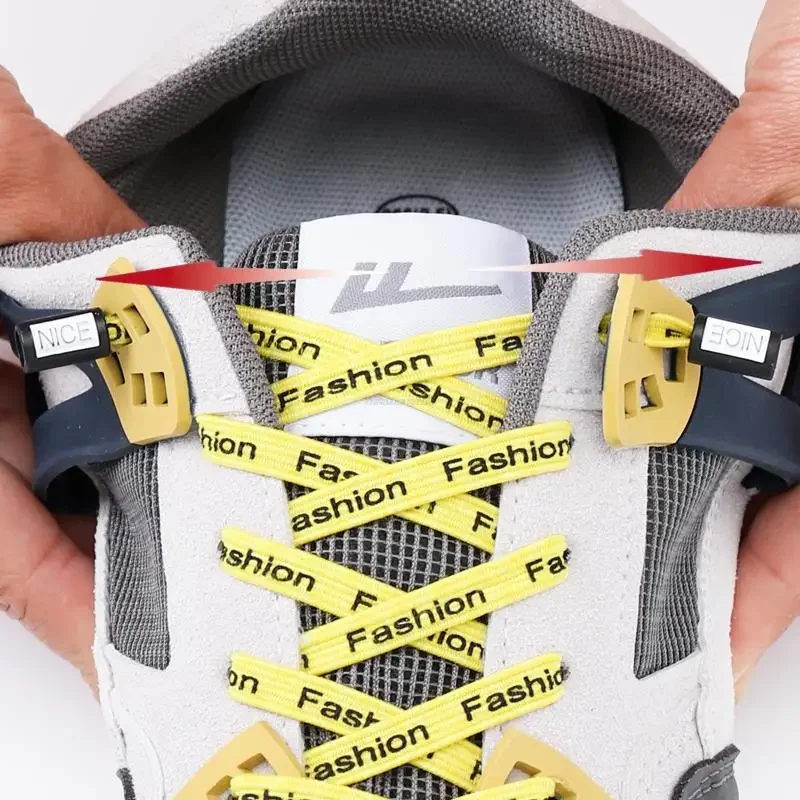 

1 Pair Elastic Shoe Laces Without Ties Flat Shoelaces For Sneakers Letter Printing Non Fading No Tying Required Shoes Lace