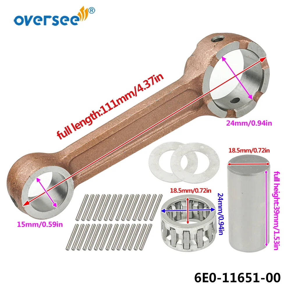 6E0-11651 Connecting Con Rod Kit For Yamaha Outboard Parts 2T 4HP 5HP 6HP 8HP Seapro 677-11650-01 6E0-11650 677-11650