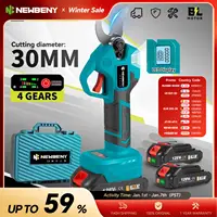 NEWBENY 30mm Brushless Electric Pruning Shears Cordless 4 Gears Fruit Tree Branches Scissors Power Tool For Makita 18V Battery 1