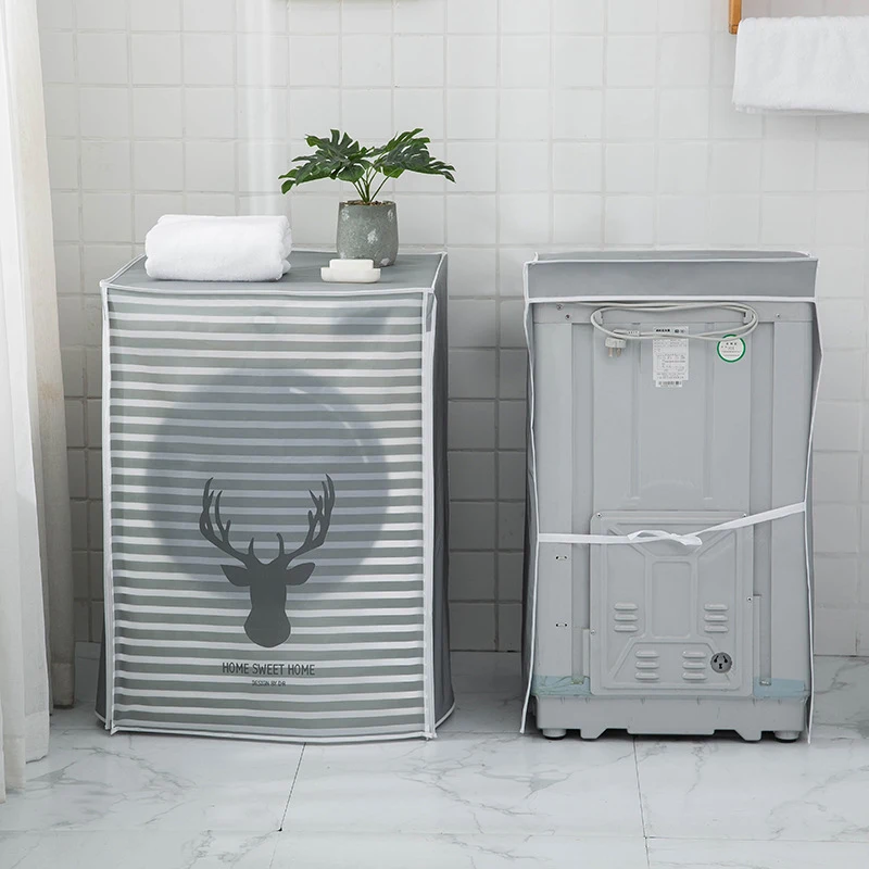 Description Picture 4 of itemã€MQ124】Washing Machine Cover Waterproof Sunscreen Protector Dryer Case Box Drum Washing Machine Protective Cover Dust Cover