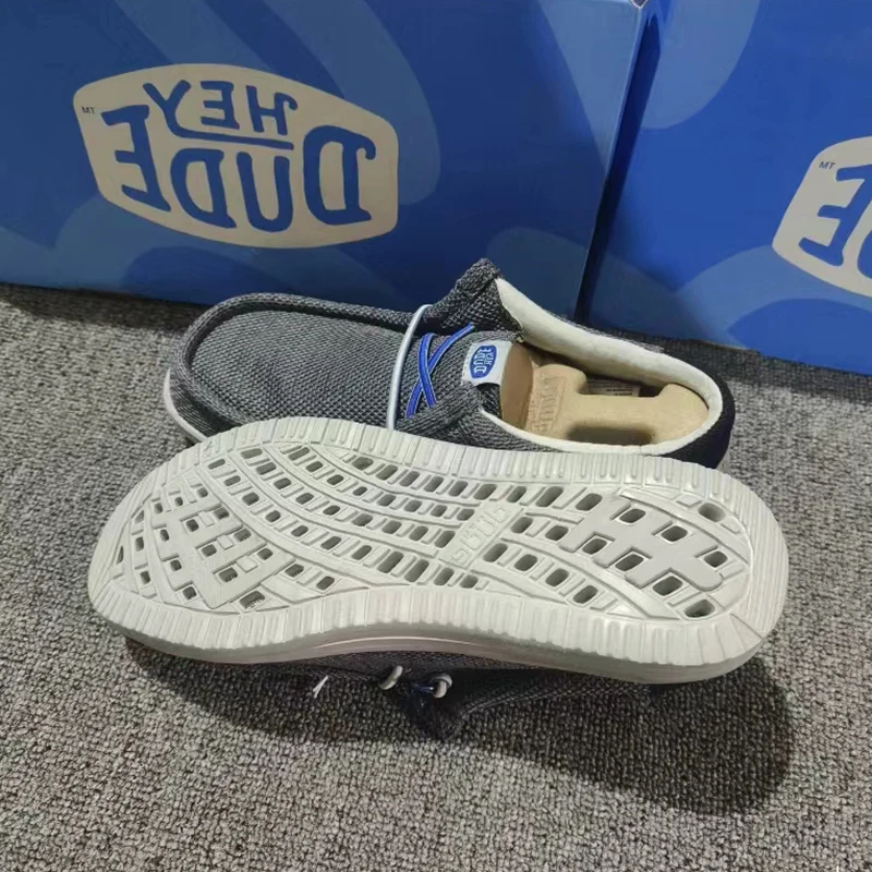 Hey Dude Canvas oes Men's Slip-On 2025 Spring Summer New Linen Retro Knitted Faion Lazy oes Casual Low Top Sneakers