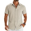 119684-9e36e9.jpg Premium Cotton Short Sleeve Shirt Elite Summer Breathable Hawaiian Linen Tee