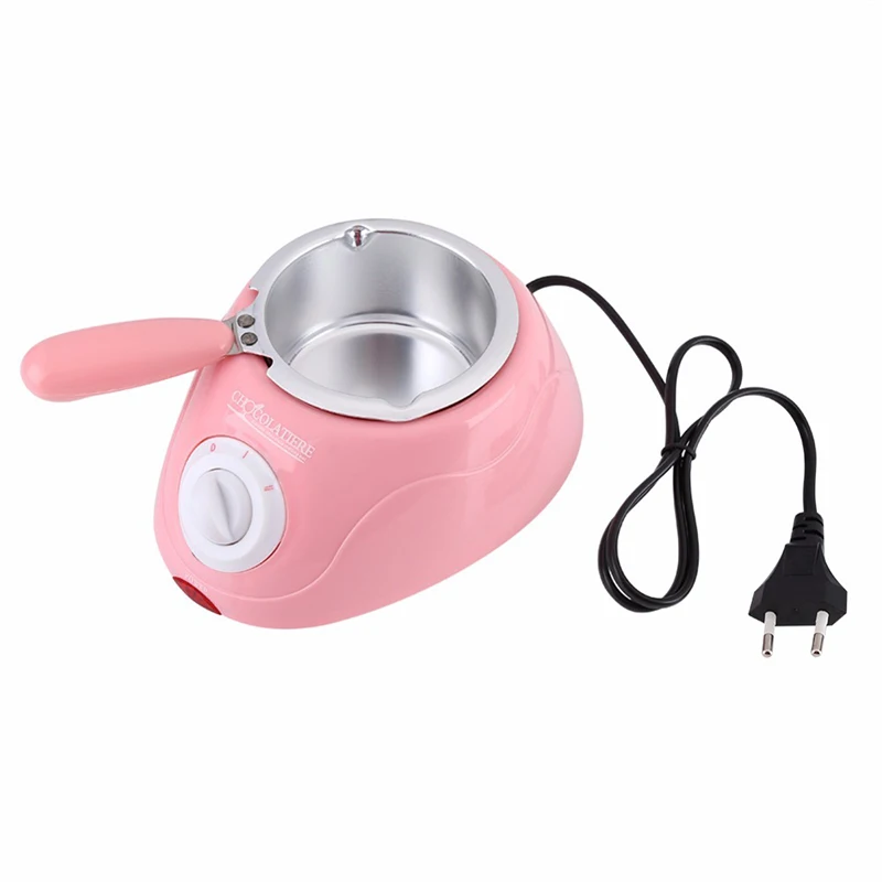 Stainless steel Plastic Hot Chocolate Melting Pot Electric Fondue Melter Machine Set Tool EU plug chocolate warmer