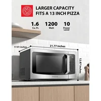QWTOSHIBA ML-EM45PIT(SS) Countertop Microwave Oven With Inverter Technology,Kitchen Essentials,Smart Sensor,Auto Defrost,1.6 Cu 2