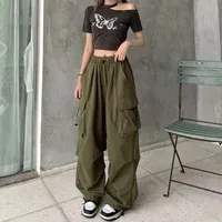 American retro workwear casual pants women's summer versatile straight leg hanging feeling ankle tied pants loose wide leg pants 5