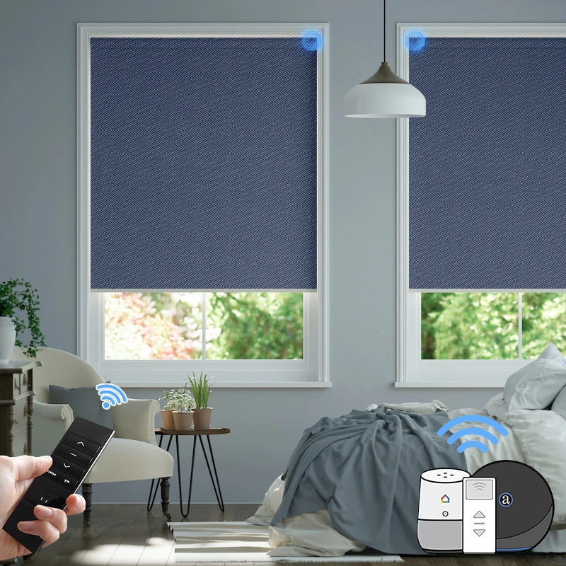 

Custom Electric Roller Blinds for Homes and Offices Motorized Electric Roller Shades Wifi Motor Alexa Google Window Blinds