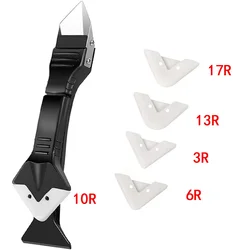 Silicone Scraper and Sealant Remover Kit: 5-in-1 Caulking and Grout Smoothing Tools (5in1 Metal Scraper)