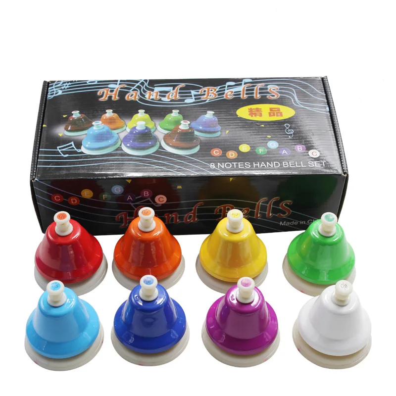 Musical Instrument Set Handbell Colorful 8-Note Hand Bell Child Music Toy Baby Early Education Beautiful Christmas Gift hand bell