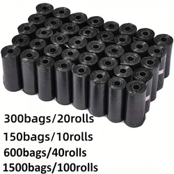 Eco - Friendly Leak - Proof Dog Waste Bags - Durable and Portable Pet Cleaning Solution (300/1500 Count) - 300bags 20rolls (Black)