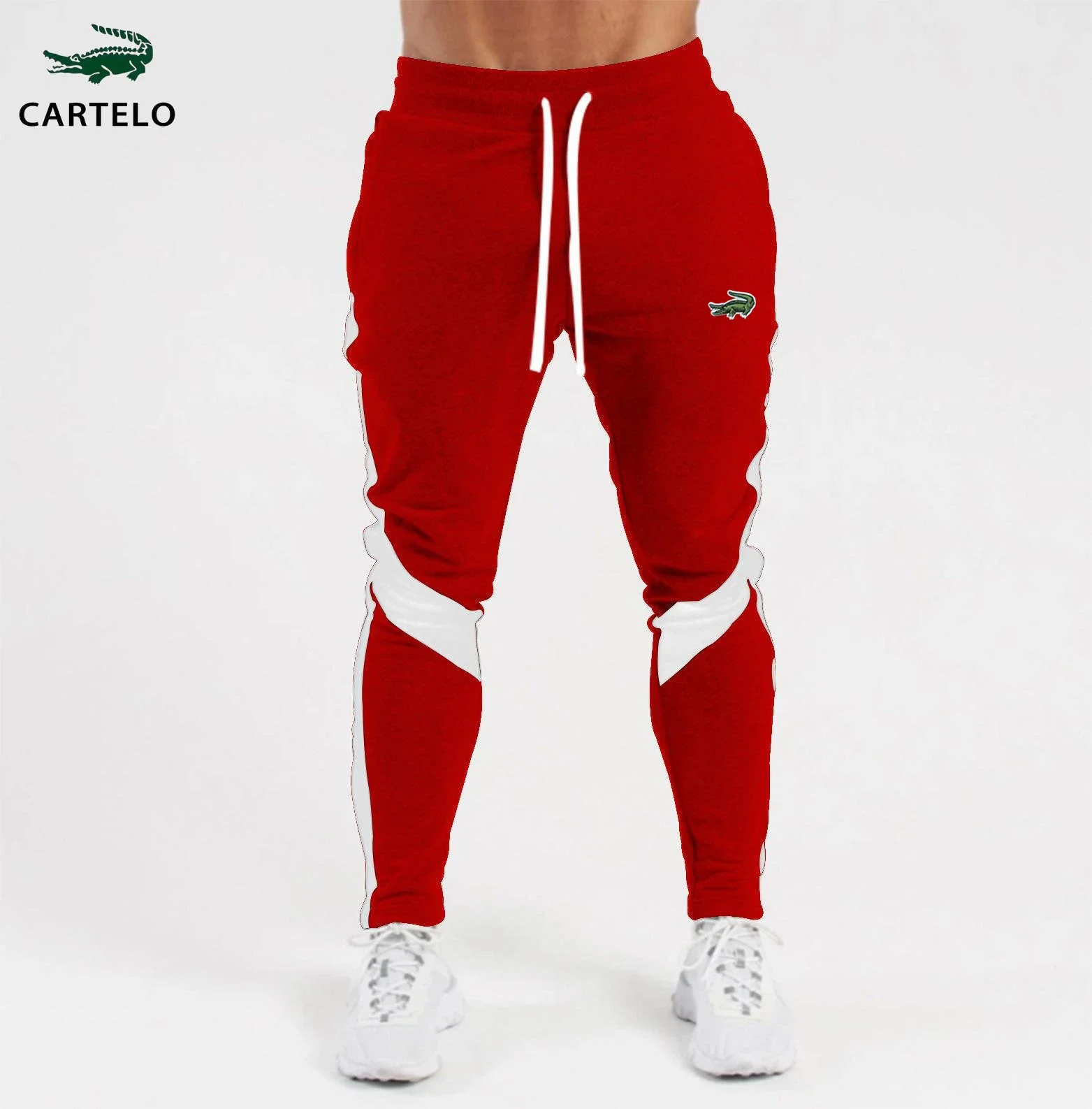 CARTELO Embroidery Men's Pants Color Matching Slim-fit PantsExercise Jogging Pants Casual Sweatpants Brand Men Clothing