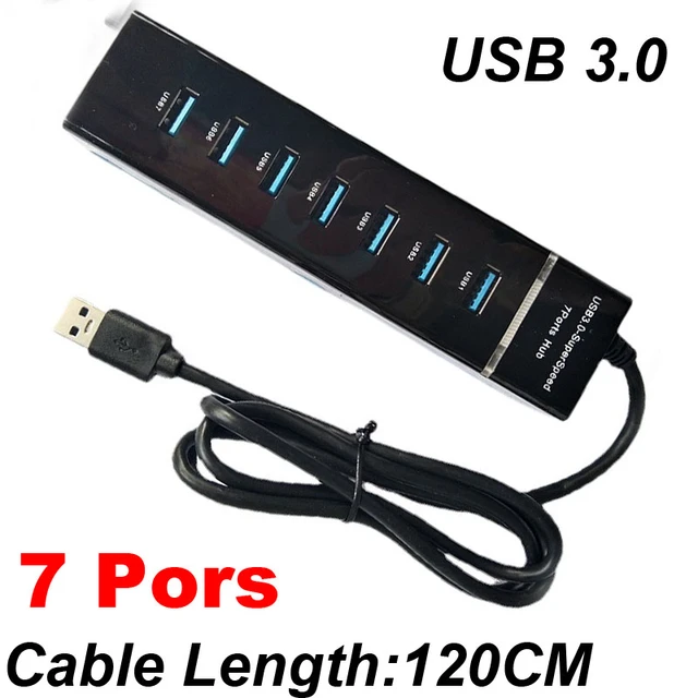 USB 3.0 4/7 Ports Hub Splitter Adapter Cable length 30/120cm For Desktop PC  Mac Laptop Keyboard mouse 2TB Mobile hard disk - AliExpress