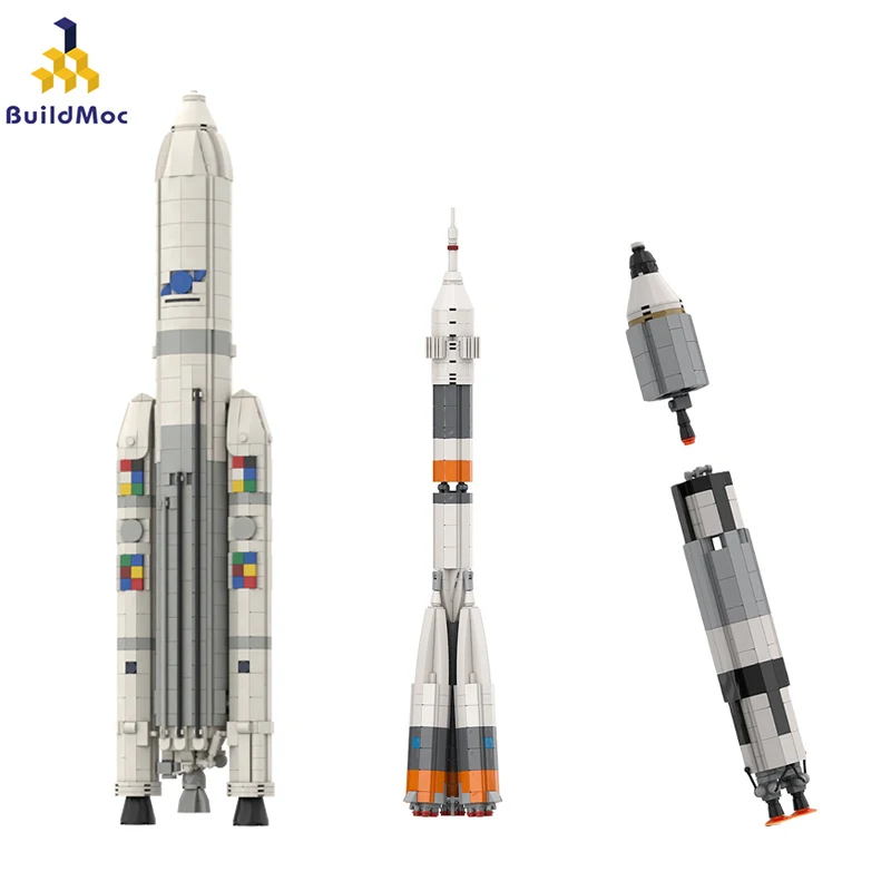 

BuildMOC 1:110 Scale Space Artificial Satellite Arianeal 5 ECA Rocket Building Blocks Universe Vehicle Bricks Toys Children Gift