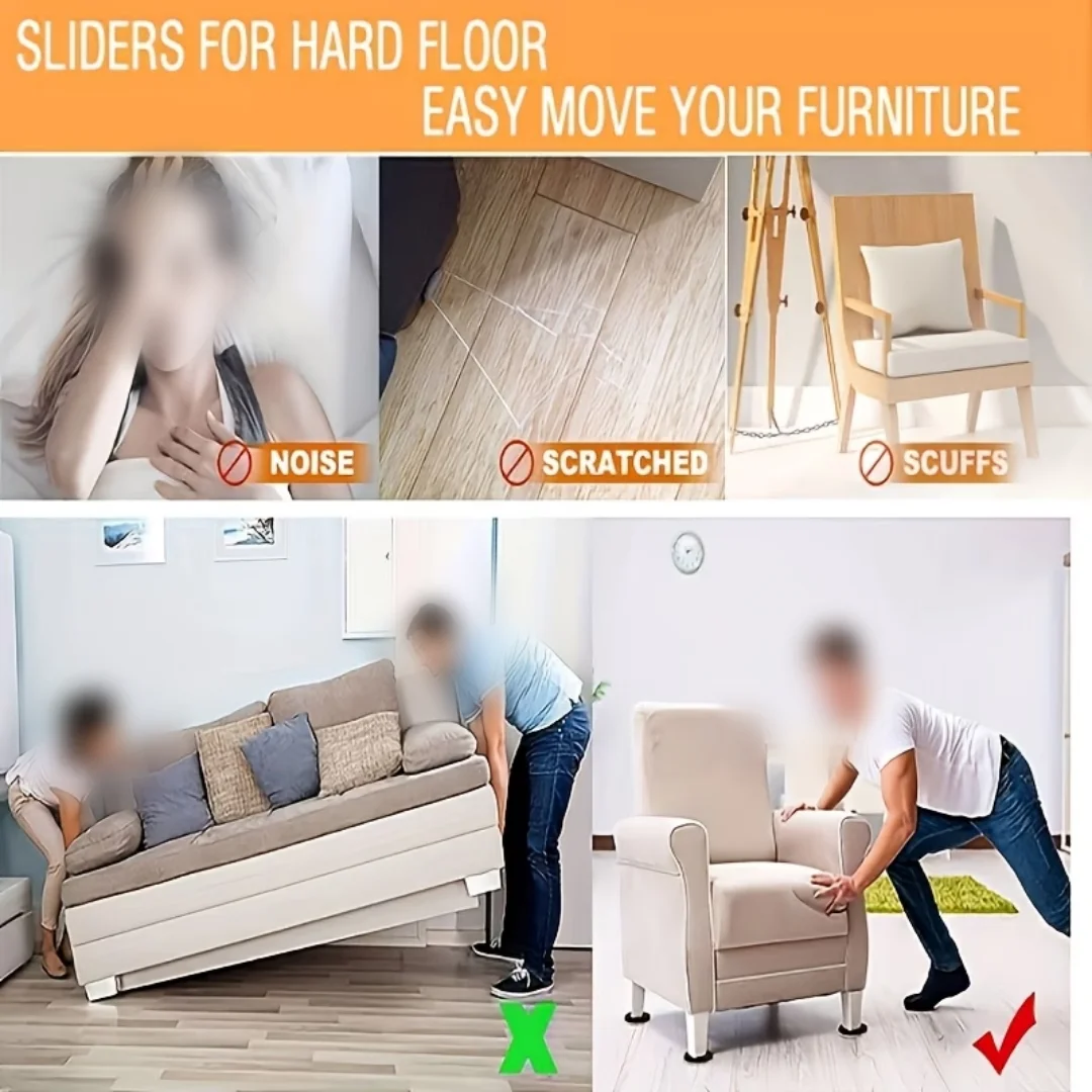 Felt Furniture Slider Pads - Non-Slip Floor Protectors