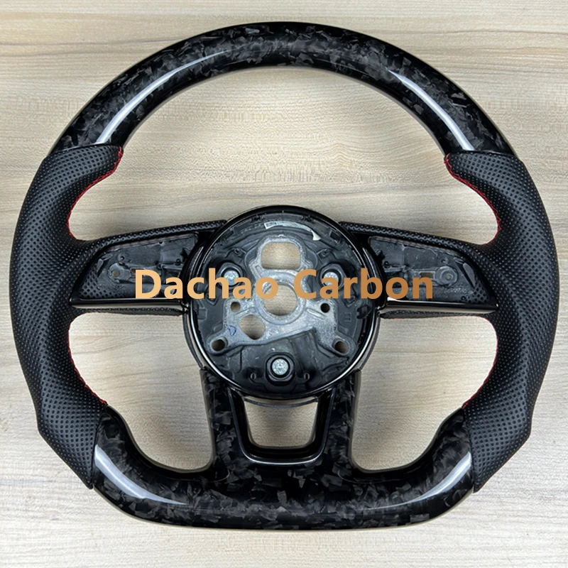 

Glossy Forged Carbon Fiber Steering Wheel for Audi A4 A3 A5 RS3 RS4 RS5 S3 S4 S5 2018 2019 2020 2021 2022 Custom Style
