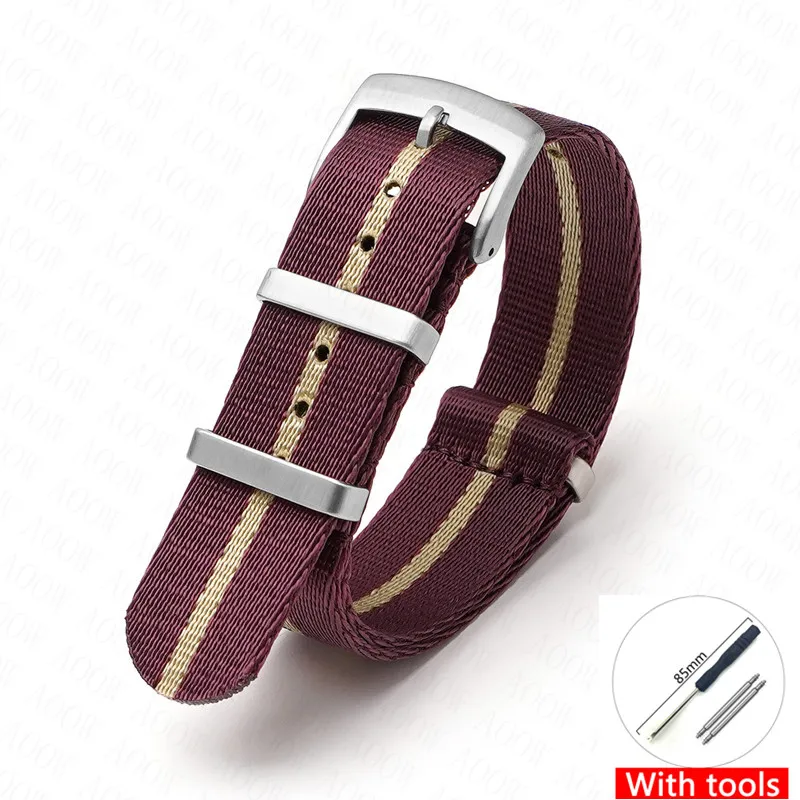 Universal Nylon Sport Canvas Watch Band Bracelet - Men's Strap in Multiple Sizes