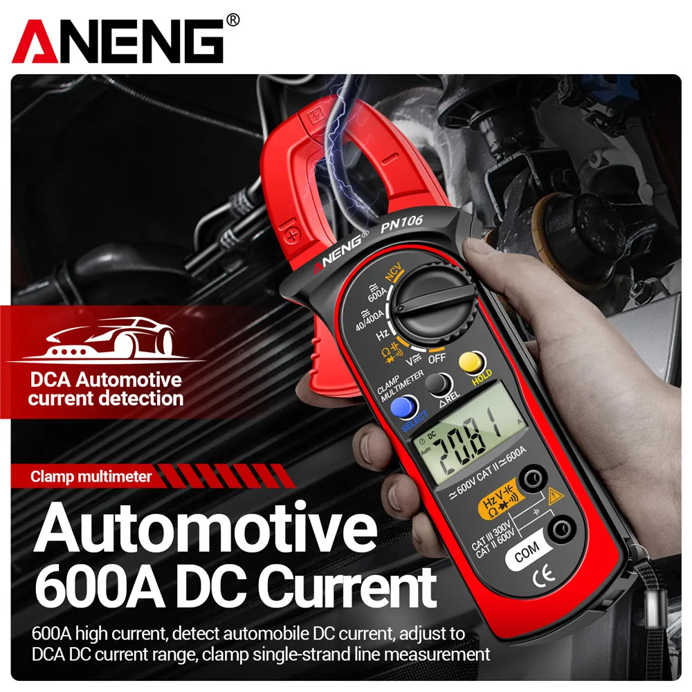 Digital Multimeter ANENG PN106/ PN107 4000 Counts Clamp Meter 600A 600V AC/DC Voltage Diode Buzzer Test
