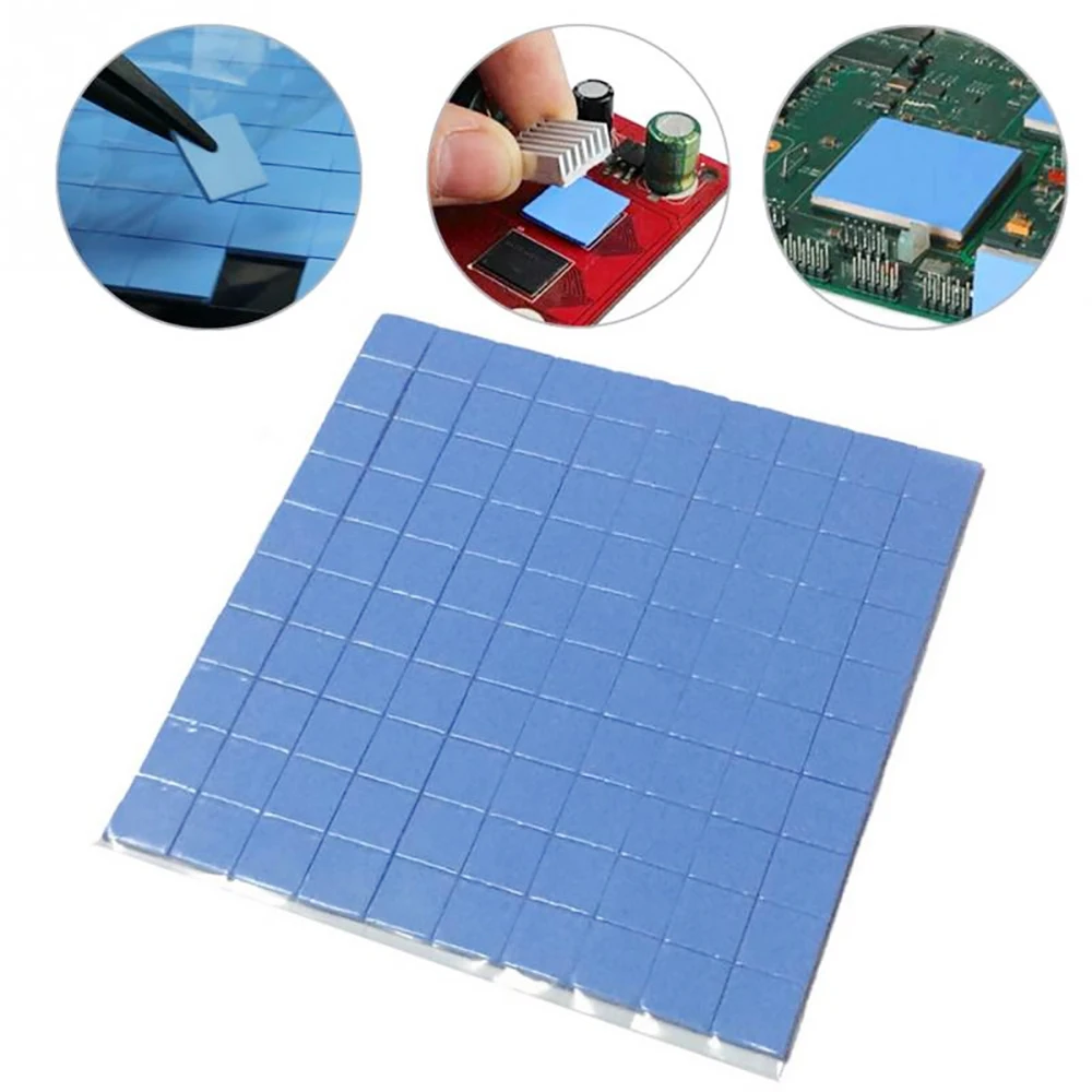 Thermal Pad 1/100Pcs Blue Conductive Silicone 10*10*1mm 100*100*1mm Heatsink Cooling for CPU GPU