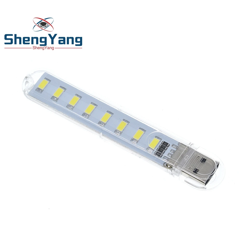 Mini lampe de nuit USB portable 8leds 5730, 1/2/5 pièces, lumières de livre SMD 5V pour PC, ordinateurs portables, alimentation mobile, lampe de Camping